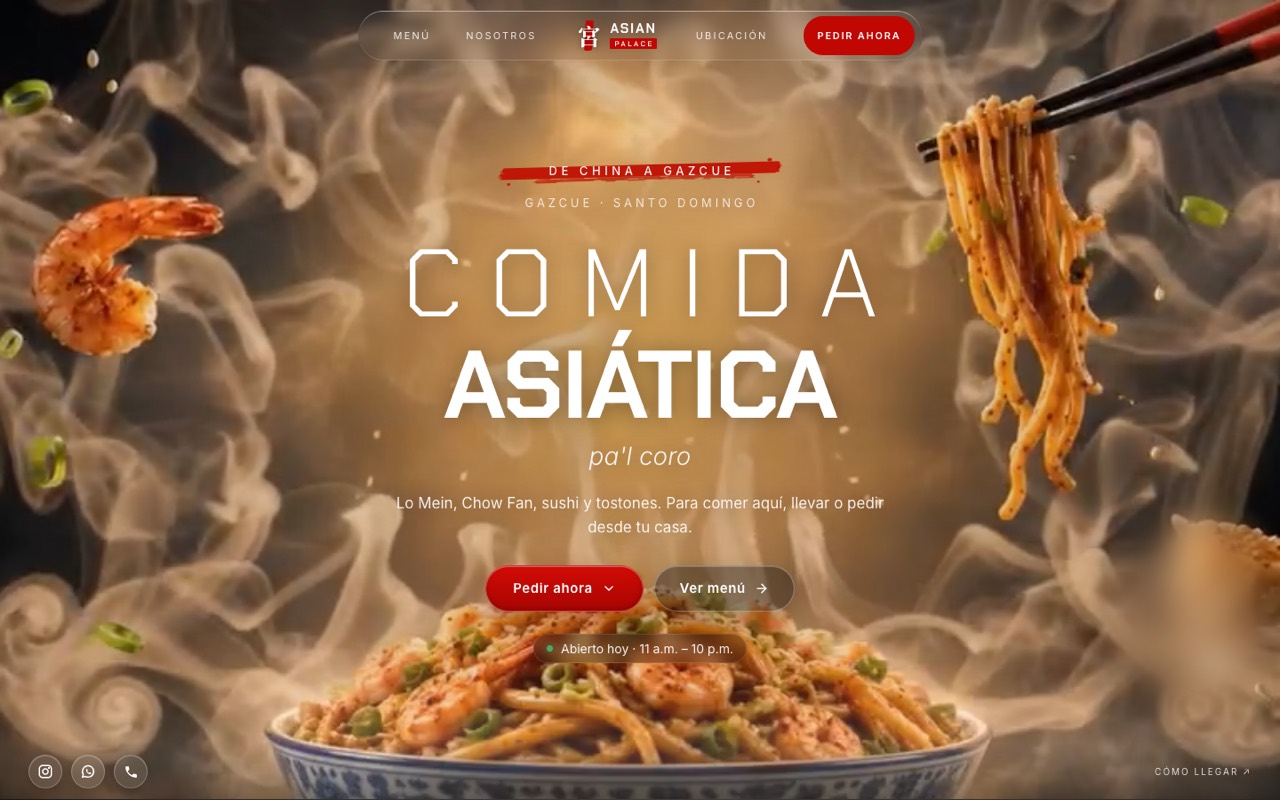 Página de Asian Palace en escritorio